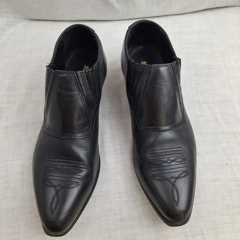 Vintage VTG Shoes Leather Durango Black 9.5M Boot Women RD3520 Western Ankle